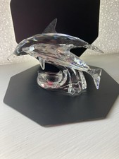 Swarovski 1990 'Lead Me' Dolphins SCS With Octagon Stand Inc No Box Bargain £60