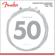 Fender Flatwound Stainless Steel 50-100 Bass Guitar Strings, Long Scale [9050ML]