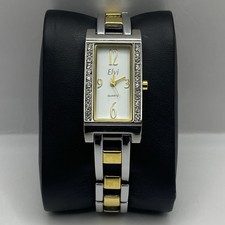 18mm Elvi Quartz Watch Ladies Gold & Silver Tone Untested Parts Repair