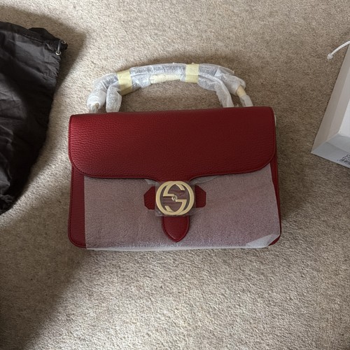 Gucci red leather bag brand - gucci, bag.