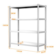 Commercial Catering Stainless Steel Kitchen Shelving Unit Pantry Warehouse Shelf