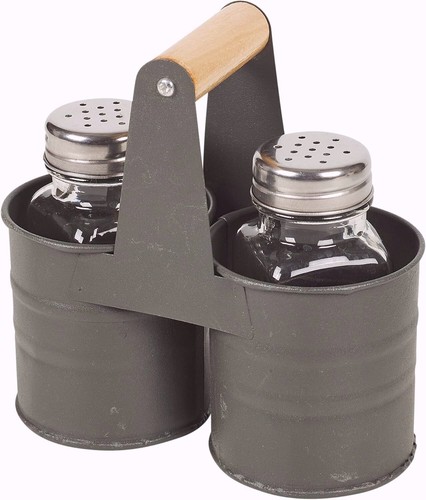 Glass salt pepper shaker set - salt,