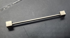 Vintage Classic Barbell Collar Stay Bar Clasp Clip Silver Tone Square Cube Ends