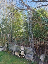Original Antique Vintage Galvanised Wire Steel Mesh Garden Arbour Rose Arch