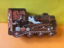 M&S Marks & Spencers Glow in the Dark Halloween Ghost Witch Train Biscuit Tin