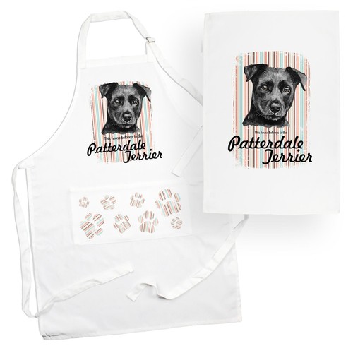 Patterdale terrier tea towel - patterdale,
