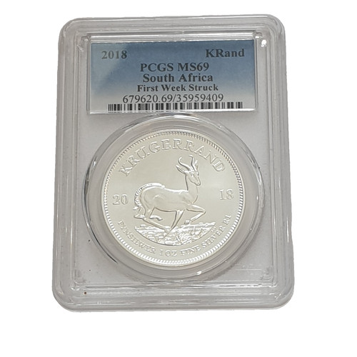Pcgs ms69 2018 1oz fine - 2018, silver