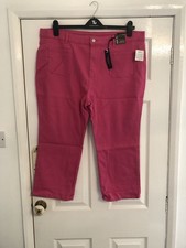 Tu By Sainsburys Ladies Cerise Stretch Jeans Cropped Kick Flare BNT Size 20S🌹