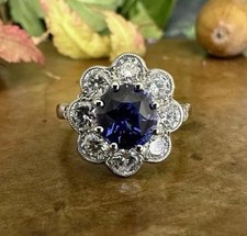 Round Cut 4.20 Ct Natural Blue