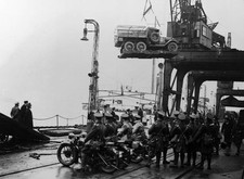 Twenty trucks 46th Company Royal Army Service Corps embarked Saarl- Old Photo