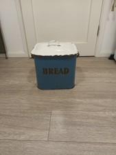 Vintage Enamel Bread Bin Antique
