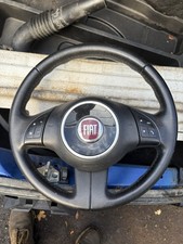 FIAT 500 BLACK LEATHER STEERING WHEEL & BAG WITH  CONTROL 07-15 FREE P&P