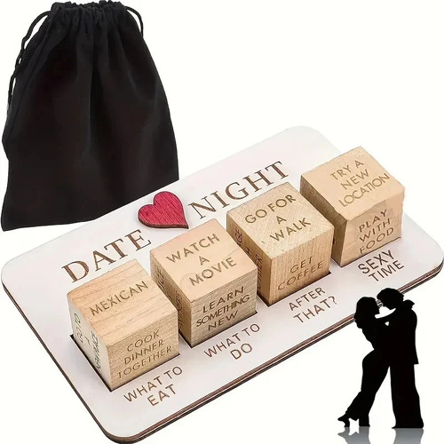 Date night dice wooden - dice, couples