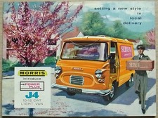 MORRIS J4 10-12 CWT LIGHT VAN Sales Brochure Aug 1960 #H.6037