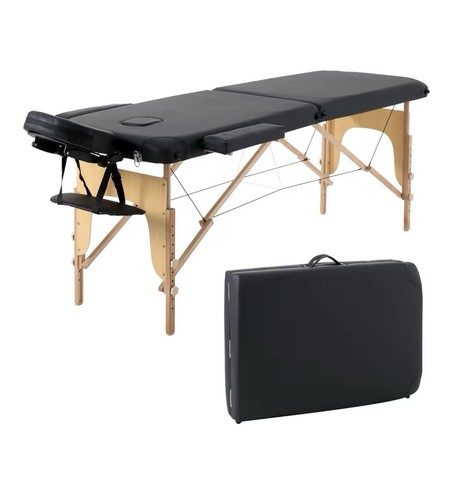 Black portable folding massage - black,
