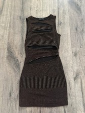 White Fox Bronze Cut Out Dress