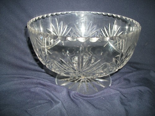 Heavy crystal cut glass salad - cut,