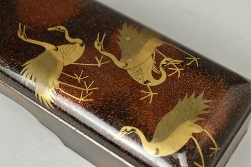 Japanese antique maki crane - maki-e,