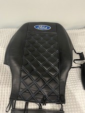 VAN SEAT COVERS FOR FORD TRANSIT CUSTOM MK8 BLUE BENTLEY MADE WITH FORD LOGO
