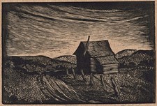Roy Charles Fox (1908-1993) Signed Woodcut - Dirt Road - USA
