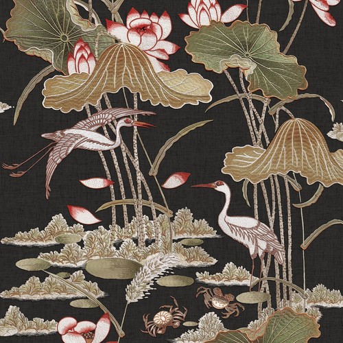 Design black lotus pond - design,