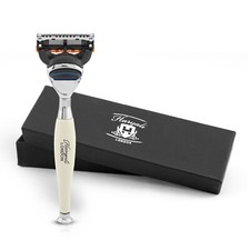 Luxury 5 Edge Razor for Men, Ergonomic Women’s Razor, Body Face Razor, Ivory