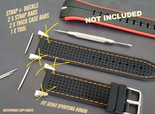 Black orange rubber strap fit - orange,