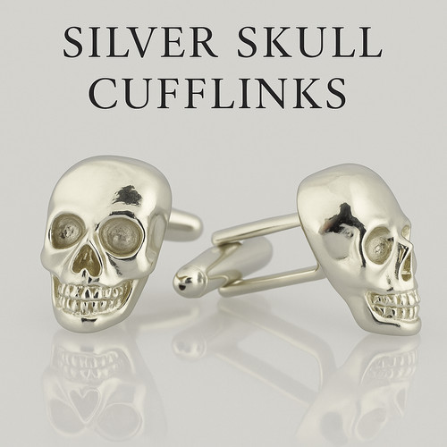 Skull men cufflinks - 3d, men's