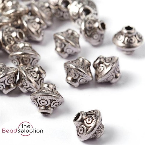 Tibetan silver round bicone - tibetan,