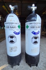 2 x 12 ltr 230 BAR used scuba diving cylinder