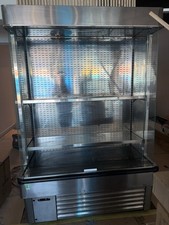 Open Commercial Fridge 130cm Wide With Two Shelves and Air Curtain Cover