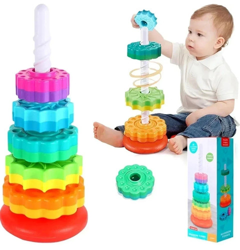 Baby rainbow spinning tower - baby,