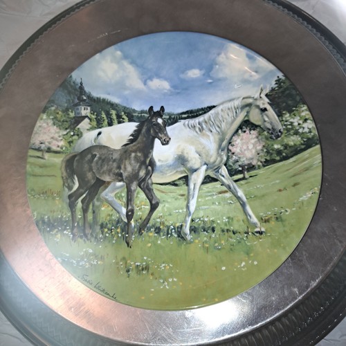 Spode wall plate - wall, horses