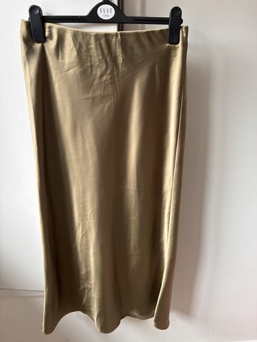 Zara olive green - satin, midi