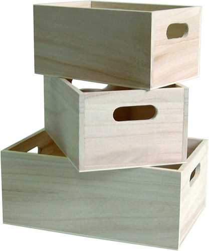 Piece wooden nested boxes - 3-piece,