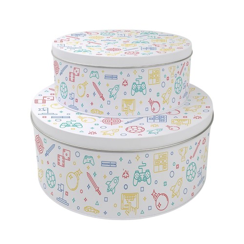 Set gaming icons cake - of,