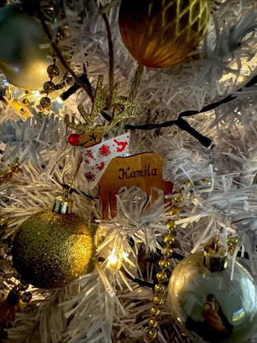 Wooden reindeer with - wooden, your