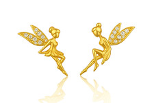 9ct gold  stud earrings Angel