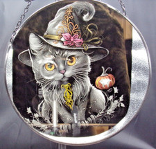 Etched and coloured image on