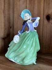 1940s/50s Antique Royal Doulton Bone China Lady Figurine, Autumn Breezes HN1913