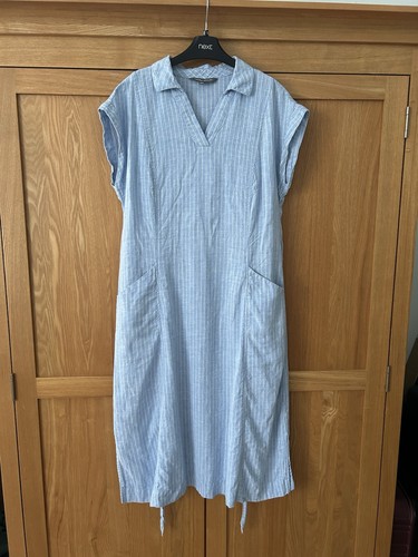 Laura ashley blue linen dress - blue,