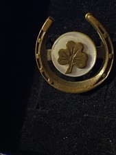 Vintage clover lucky horseshoe - clover,