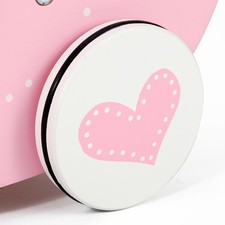 Wooden Pretty Pink Doll's Pram H42.5x42x26.5cm with Bedding for Kids