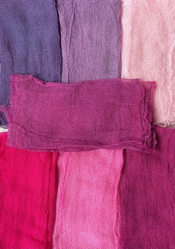 Hand dyed gauze - hand-dyed., fabric