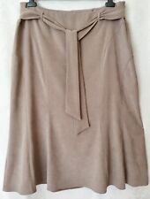 Kenar Skirt, Suede Look, Stretch, 4% Elastane, Neutral, Beige, Belt, 18 UK, 34L