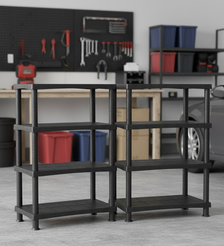 Tier plastic shelving - 2, x