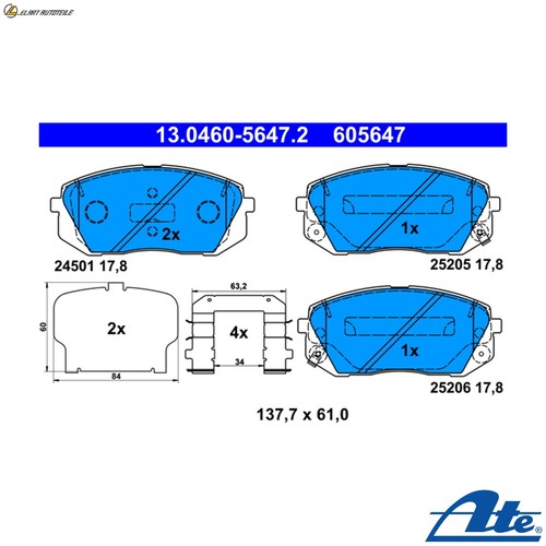 Brake pad set disc - pad,