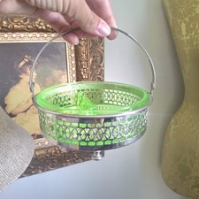 Green Depression Glass Divided
