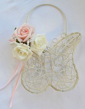 Metal butterfly bag with roses