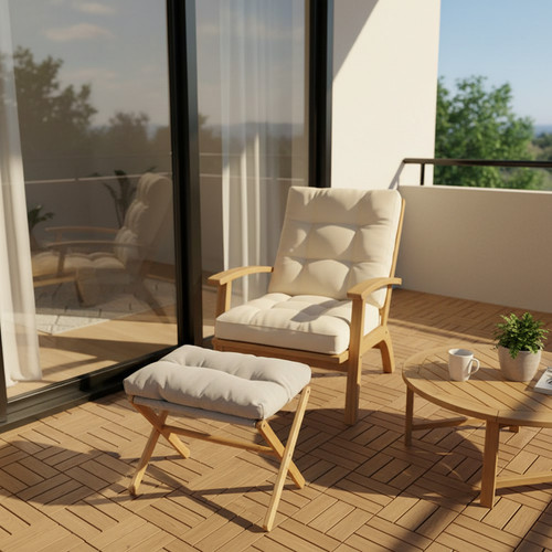 Bamboo folding ottoman soft - bamboo,